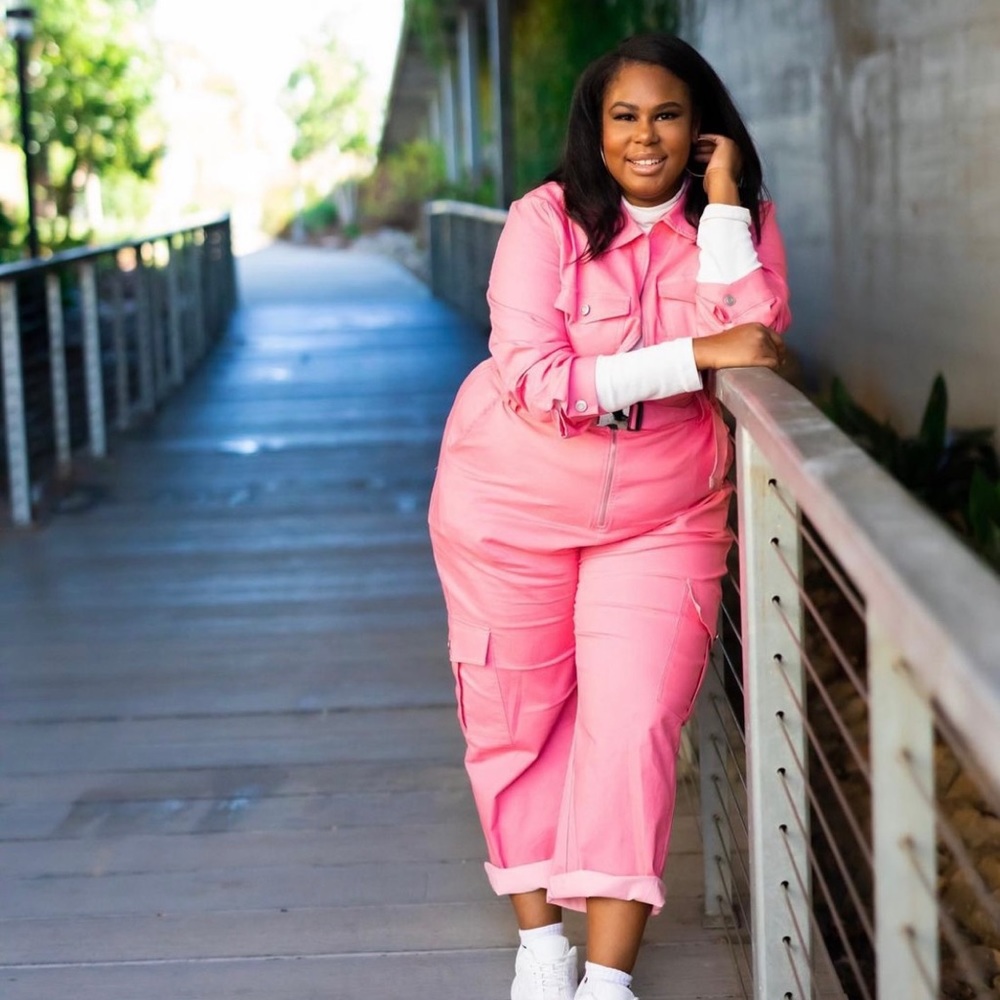 Pink boiler suit jumpsuit